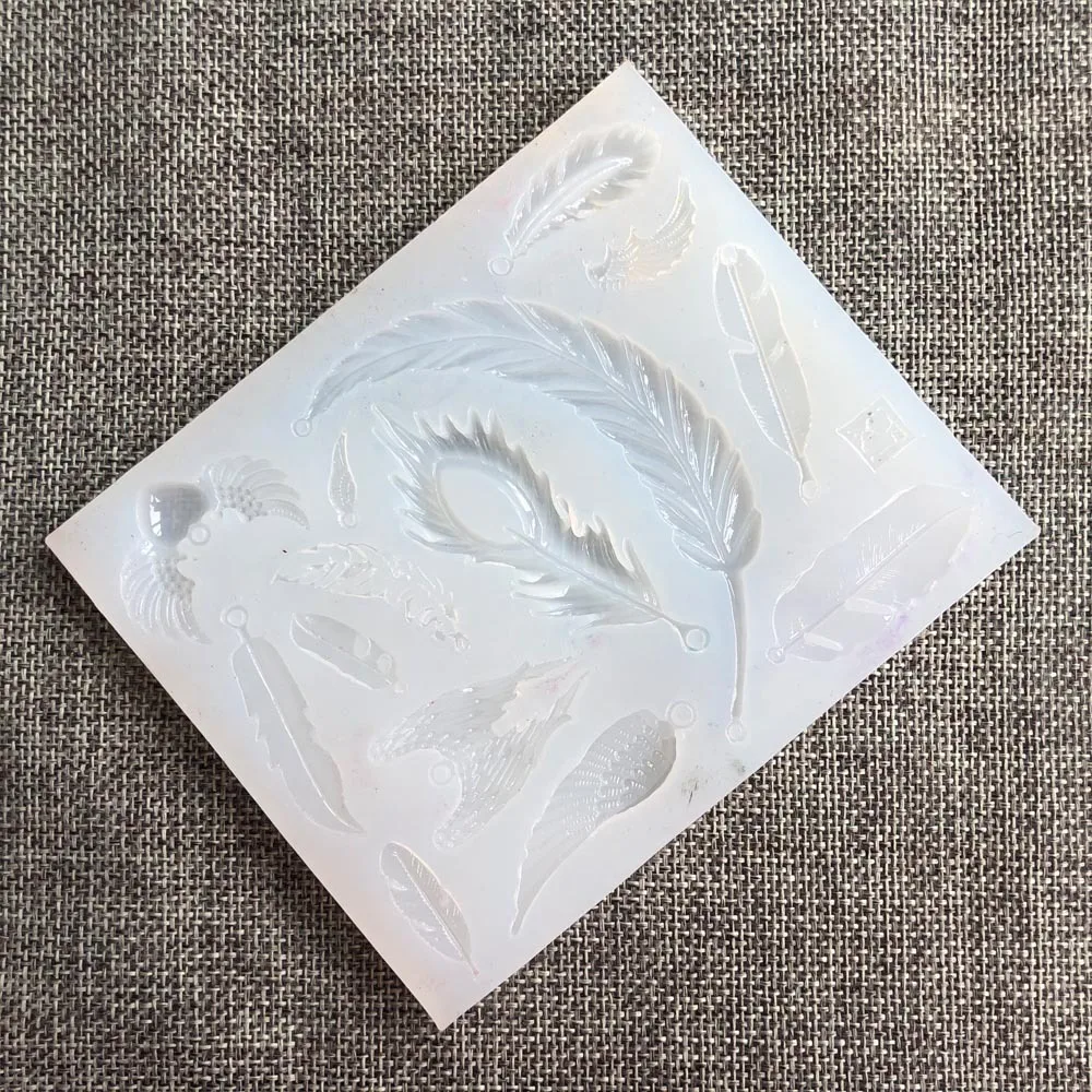 Прозрачная силиконовая форма с перьями и крыльями искусственная смола сухими