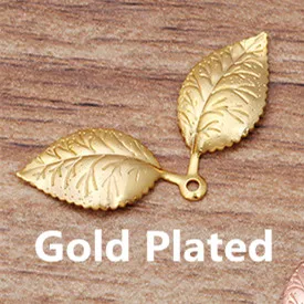 Gold Plated 100 шт 13*32 мм Металл латунь материал 7 цветов покрытием филигранная подвеска в форме листа для изготовления ювелирных изделий - Цвет: Gold Plated