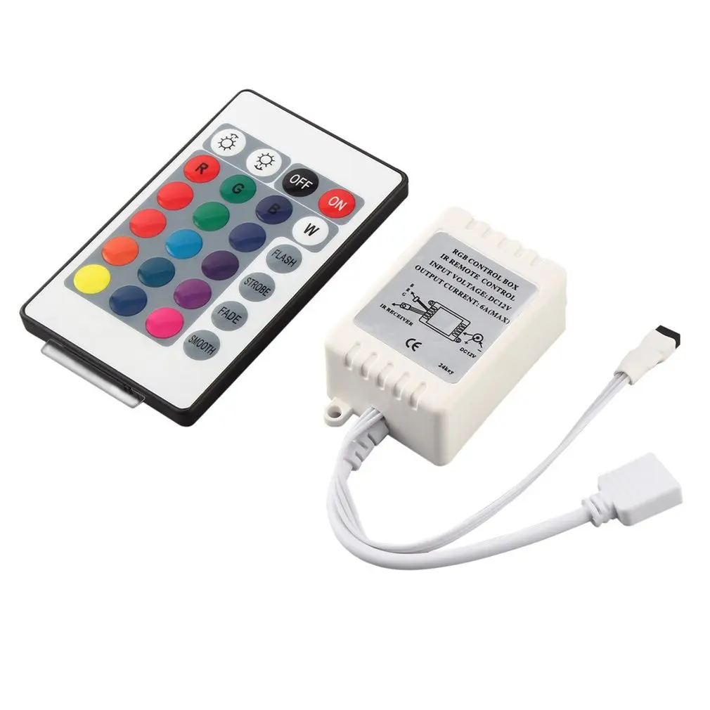 

1 Set RGB 16 Colors 4 Different Light Control Functions Remote Control Box DC 12V For LED Light Strip Security Safety