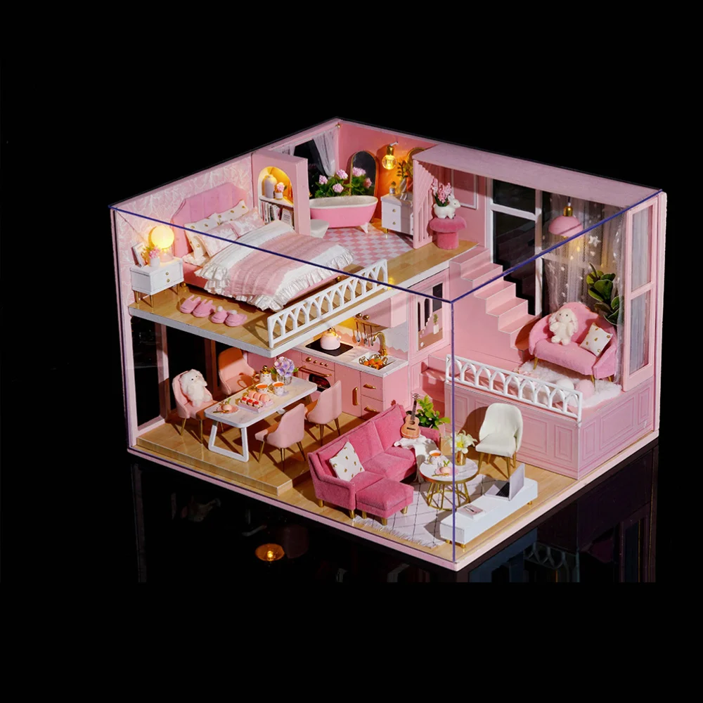 

1PC Funny DIY Small House Manual Cottage Assemble Toys Creative Miniature DIY House for Friends Families Dreams Angel St