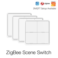 4 gang tuya zigbee wireless 12 scene switch push button controller battery powered automation scenario for tuya devices