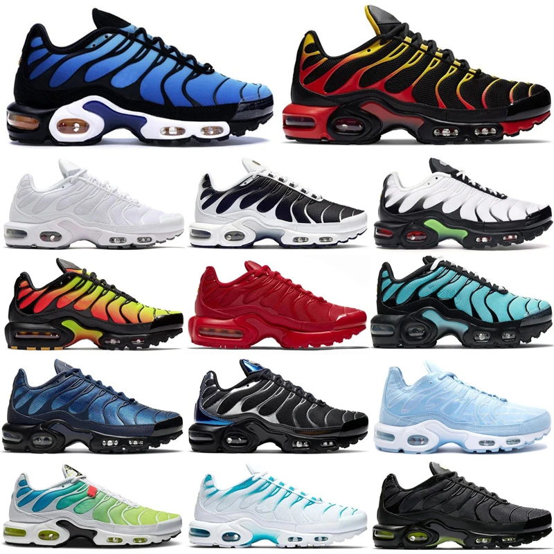 

2021 tn mais se man woman running shoes trainers triple black white hyper blue real oreo brush camo male outdoor 40-46