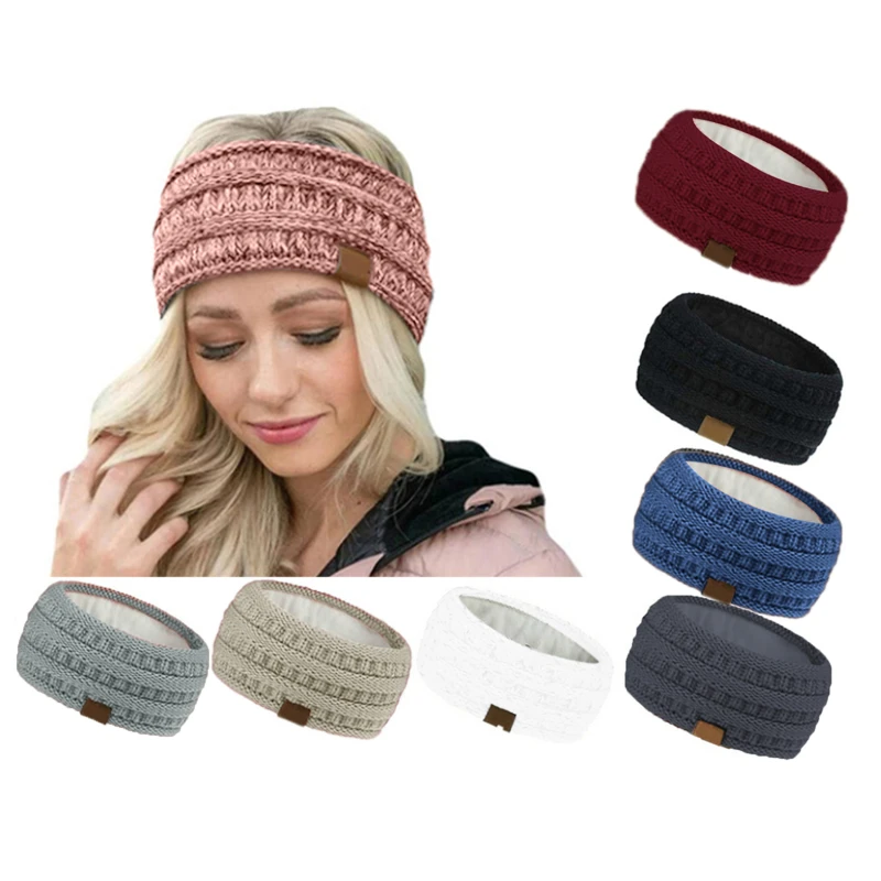 

Winter Ear Warmer Headband Women Fashion Elastic Wool Knitted Headband Head Wrap Hairband Girls Elegant Hair Band Accessories