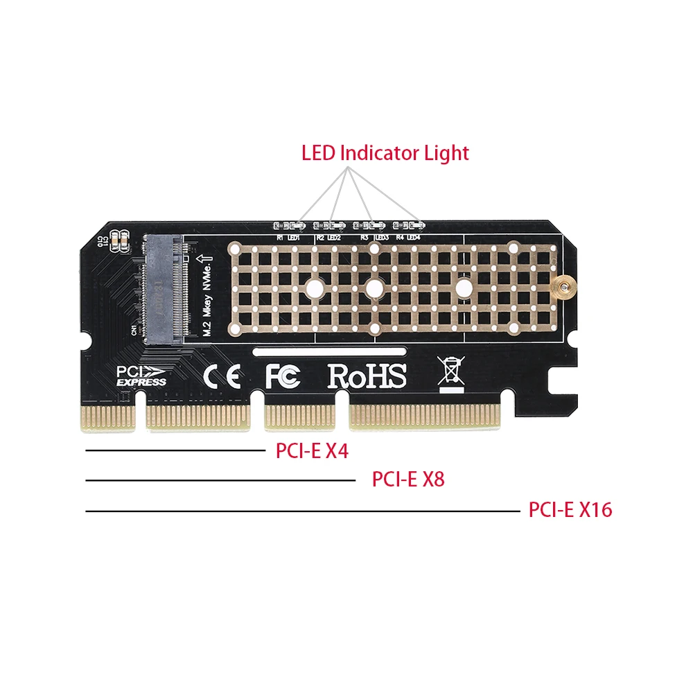 Плата расширения PCIE NVME m.2 SSD на 4X 8X 16X поддержка адаптера 2230 2242 2260 2280 | Компьютеры и