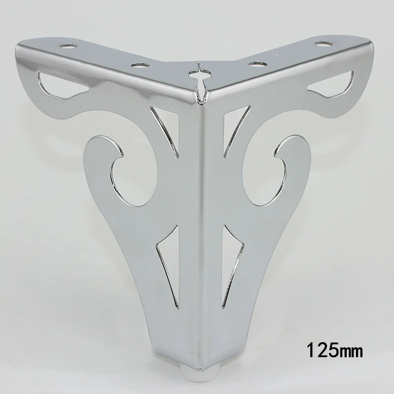 Height 125mm 4 шт полые резные металлические мебельные ножки с резиновыми ножками, ножки для шкафа, стола, фурнитура для дивана, мебель для ног - Цвет: Height 125mm