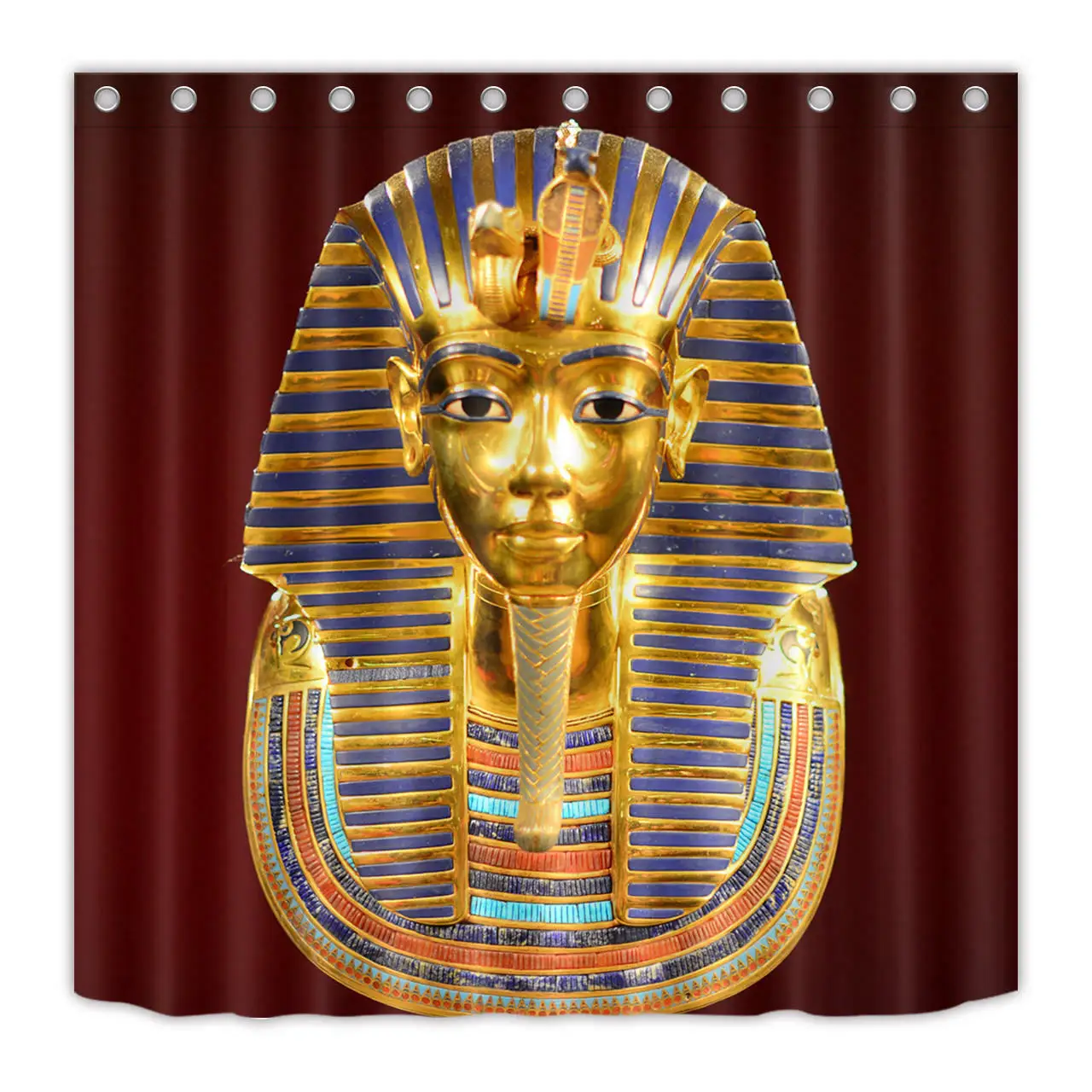 

Egyptian Pharaoh Head Shower Curtain Waterproof Fabric Bathroom Custom Liner