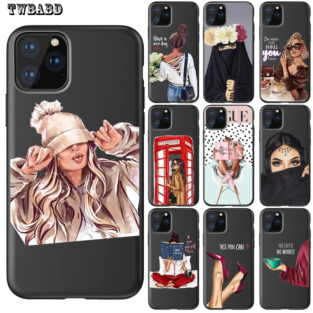 Чехол для iphone 11 с изображением привлекательной девушки кофейного цвета чехол