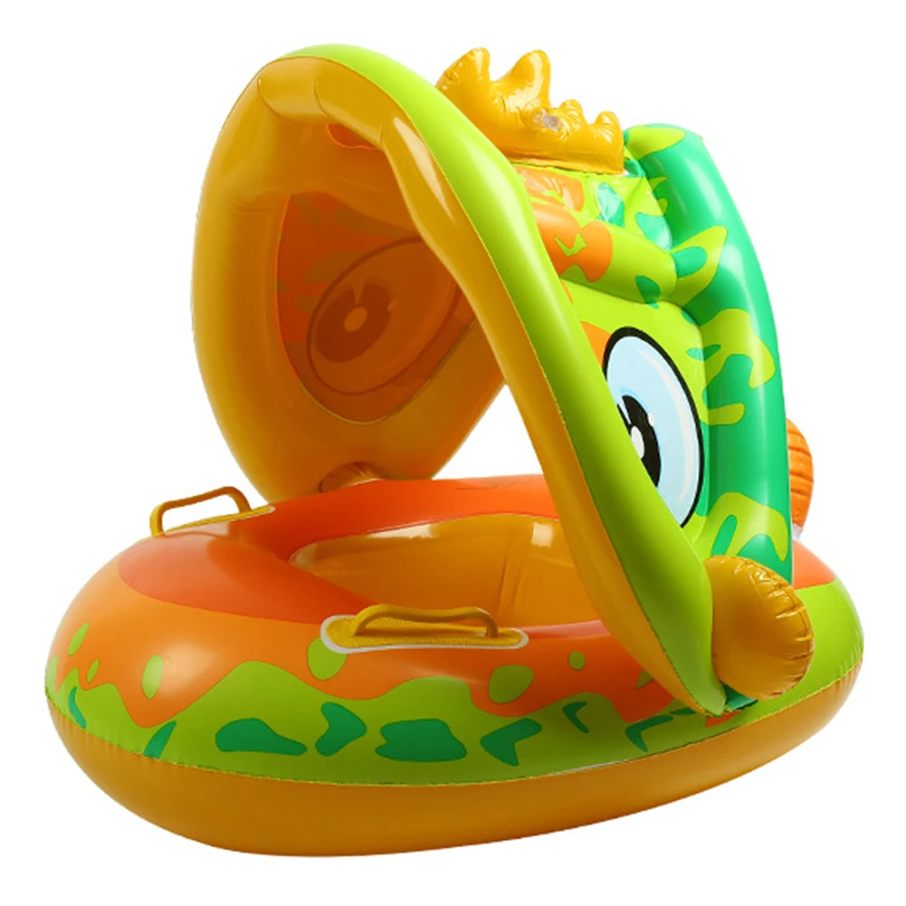 

Надувные игрушки для воды на открытом воздухе, Детский динозавр, плавательное кольцо с клаксоном, навес, летние игрушки для водных видов спо...