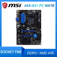 msi a55 g41 pc mate socket fm2 motherboard ddr3 32gb for a55 a6 7400k a10 7800 cpus pci e 3 0 amd a55 pci e 3 0 atx placa m%c3%a3e