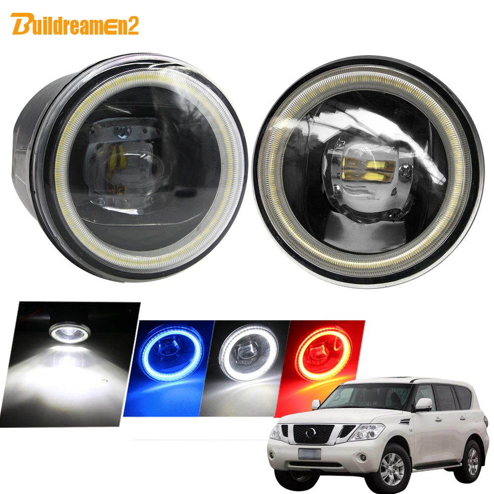 

Buildreamen2 для Nissan патруль 3/III Y62 2010-2011 Автомобильные 4000LM H11 светодиодные противотуманные фары комплект линз ангельские глазки дневные ходовые о...