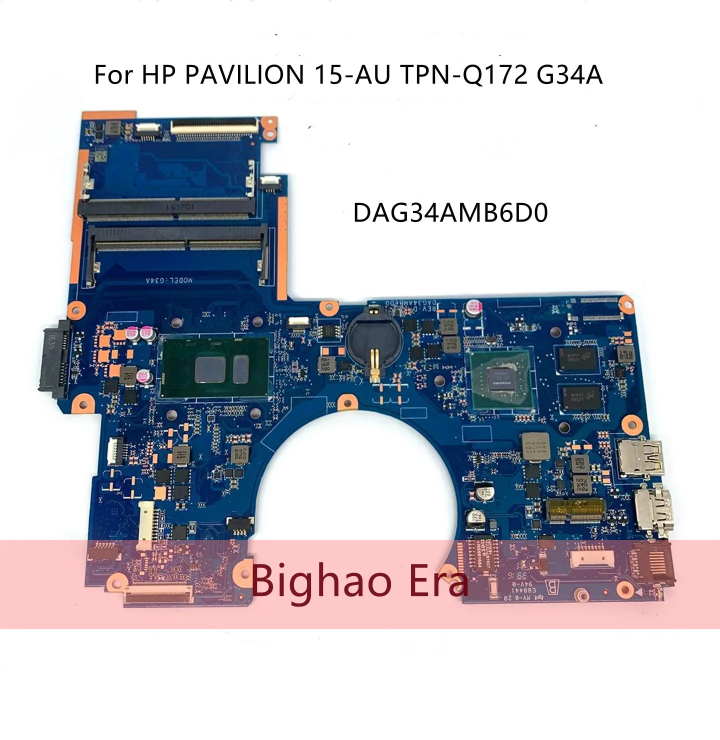 Günstig 856227-001 Für HP PAVILION 15-AU TPN-Q172 G34A Laptop Motherboard 856227-601 Mit SR2ZU I7-6500U GT940M DAG34AMB6D0 DDR4 Getestet