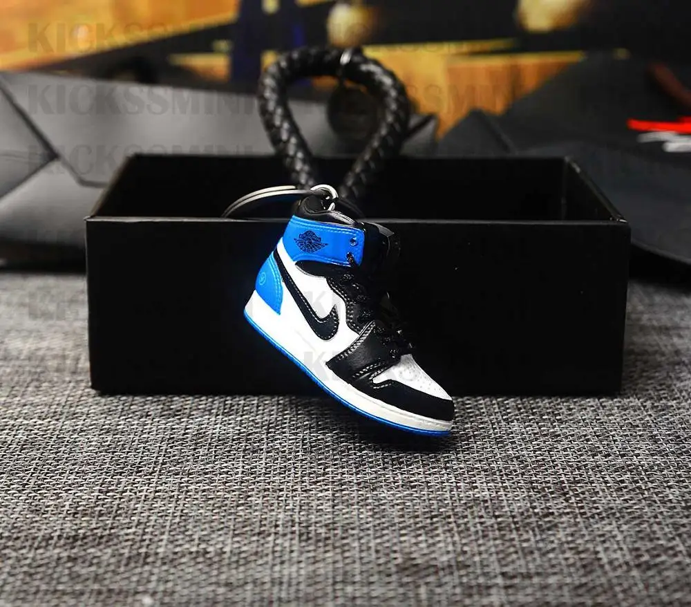 a shoe w rope Персональный DIY Air Jordan " разбитая задняя панель" часть 1 3D кроссовок фигурный брелок сумка коробка Подвеска для пары Кукла аксессуар - Цвет: a shoe w rope