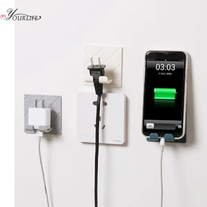 Настенный держатель вилки OYOURLIFE, складная настенная полка с крюком, многофункциональные заглушки для проводов, держатель для хранения мелочей