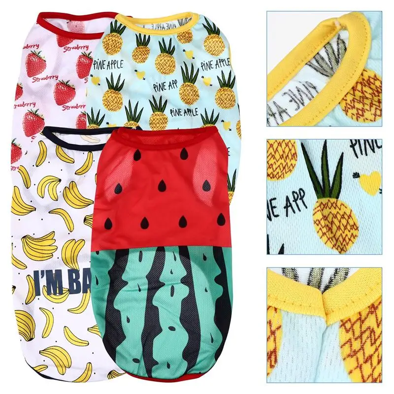 

4pcs Dog Shirt Cotton Vest Puppy Clothes Shirt Adorable Pet Summer Apparel