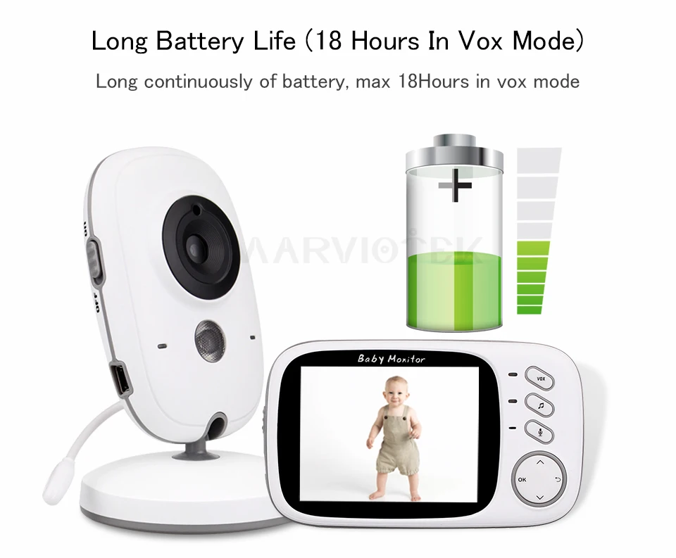 Радионяня Беспроводная baba electronics Vb603 видео цветной детский монитор с ночным видением 2 способа разговора монитор 3,2 дюймов lcd детская камера