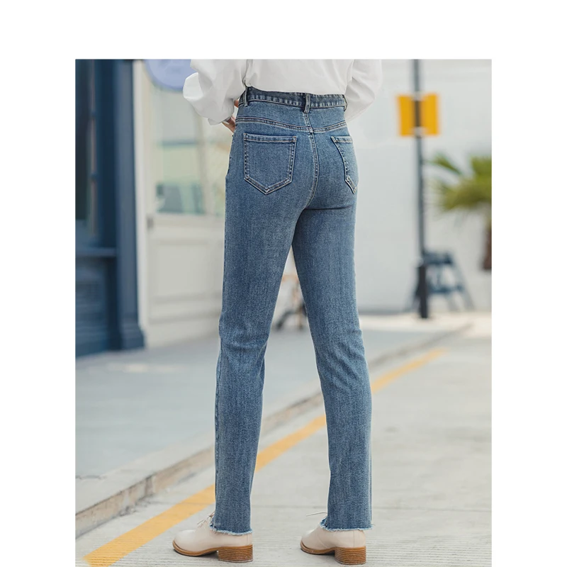 INMAN весна 2020 Новое поступление Ретро стиль средняя талия необычные тонкие