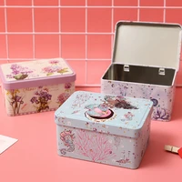 household flower mermaid starfish storage box jewelry box candy cookie makaron tin box rose lilac packing box gift box