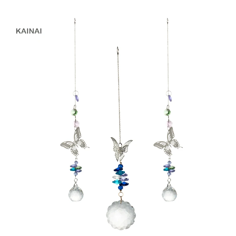 

KAINAI, подвесной Ловец Солнца, Хрустальная бабочка, 3 шт., призма, Ловец Солнца, украшение на окно, садовые аксессуары, на удачу
