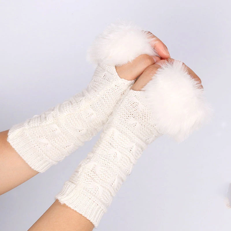 All-match Furry Sleeves Warm Arm Sleeves Knitted Arm Sleeve Simplicity Decorative Sleeve Clothing Accessories Hemp Gloves