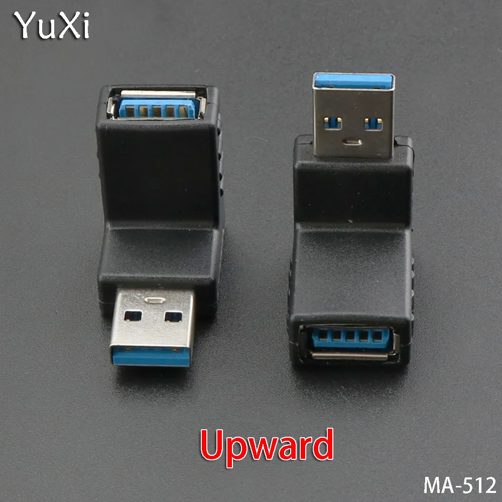 YuXi 2 шт./лот 90 градусов мини-Usb вверх/вниз/влево/вправо Угловой USB 3 0 штекер-гнездо FM
