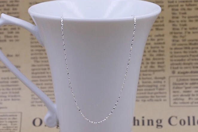 

925 Sterling Silver Star Chain Necklace Use for Pendants Charms Women colar S-N32 (Diameter 1.1mm)
