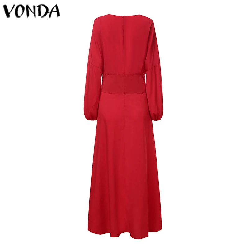 VONDA, Женская Осенняя модная длинная рубашка с длинным рукавом, блузки, асимметричная туника, топы, Blusas Femininas размера плюс вечерние рубашки 5XL