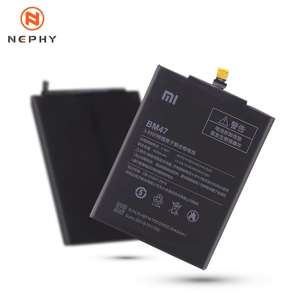 Новый оригинальный аккумулятор Nephy BM47 для Xiaomi Redmi 3 3S 3X 4X Pro|Аккумуляторы мобильных