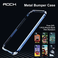 rock metal bumper case for iphone 12 pro max cover with back film slim thin phone case for iphone 12 mini with soft fabric inner