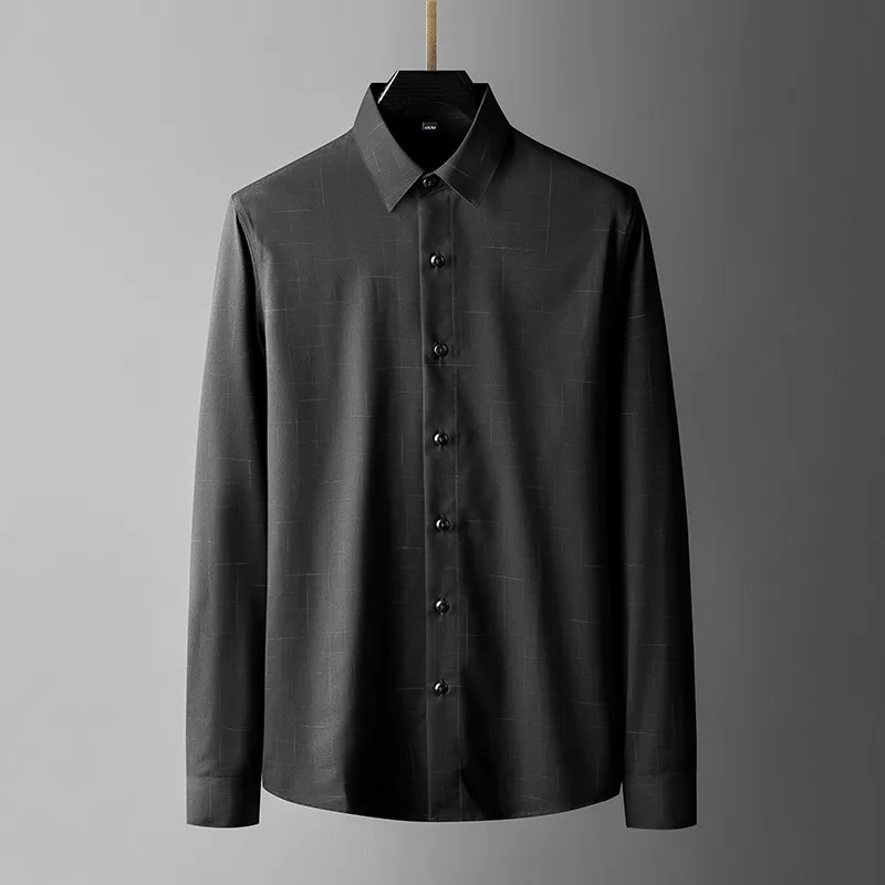 

2021 Spring Male Shirts Luxury Long Sleeve Plaids Casual Mens Dress Shirts Fashion Slim Fit Business Man Shirts Plus Size 3XL