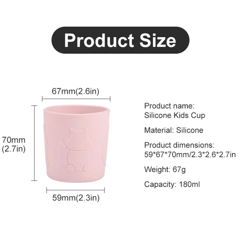 Baby Cartoon Squirrel Silicone Cups BPA-Free Portable Storage Container Feeding Cup For Children Leakproof Learning Drink | Мать и