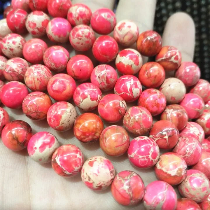 38 шт. природа Императорская яшма камень круглый шар форма свободные бусины