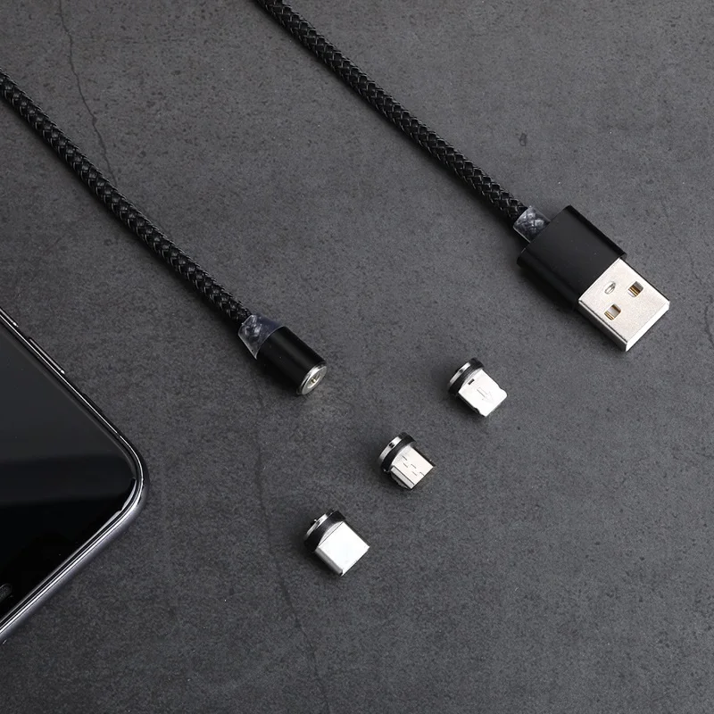 Магнитный USB-кабель для быстрой зарядки микро-кабель Type-C со светодиодной