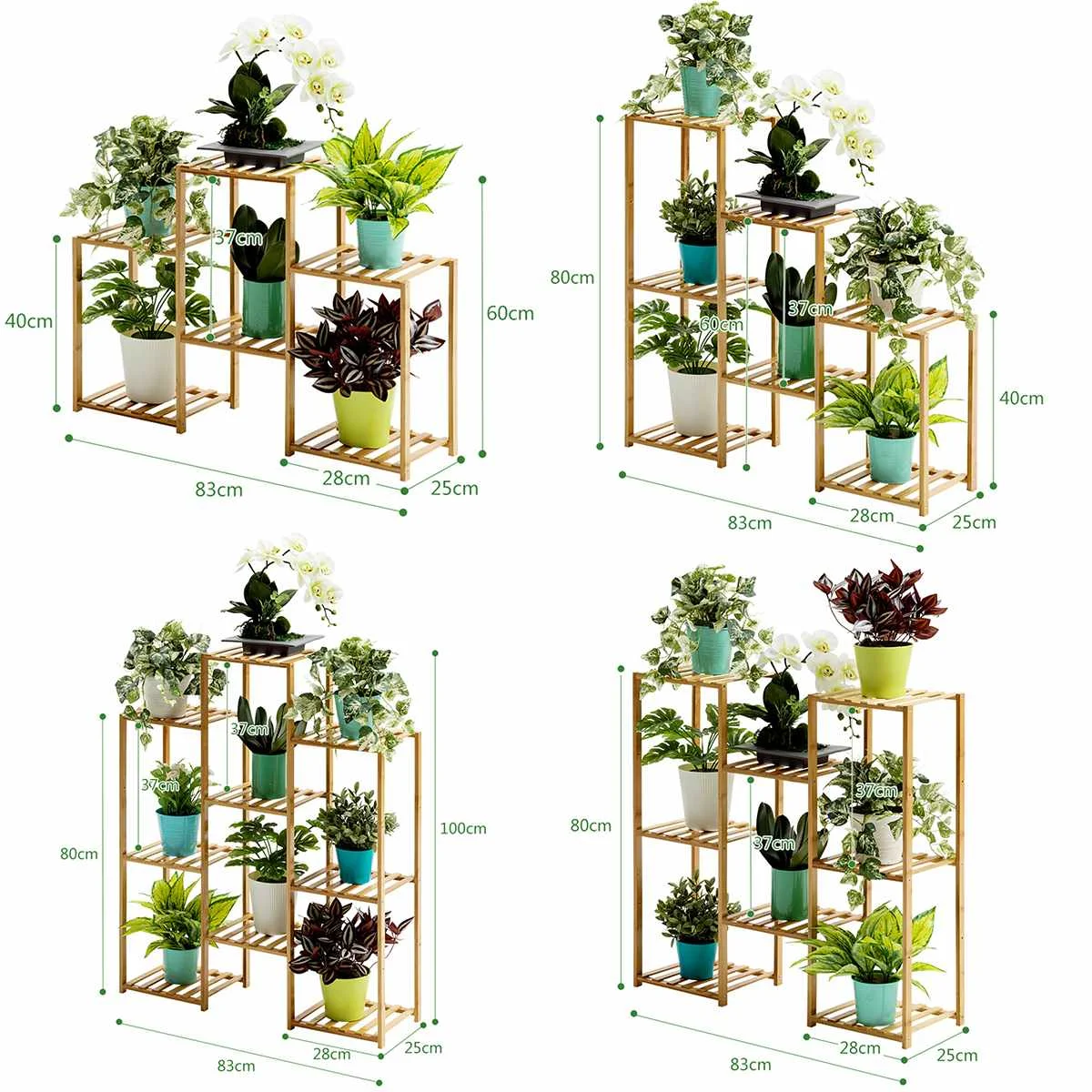 

9 Tiers Wooden Flower Rack Plant Shelves Flower Plant Stand Display Shelf Outdoor Garden Balcony Shelves Flower Pot Holder Rack