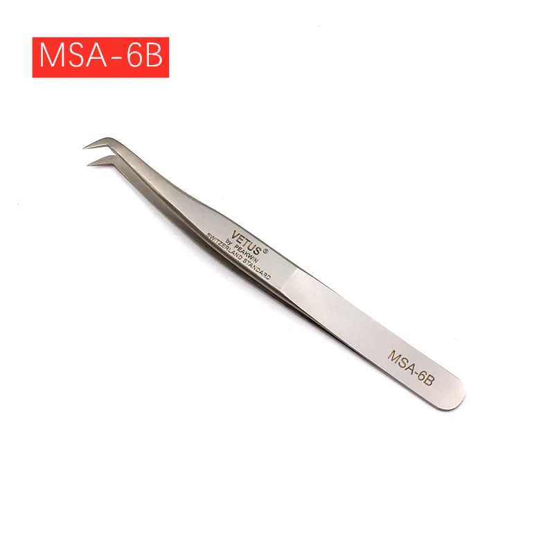 Vetus Original Eyelash Tweezers for 3D 6D Volume Eyelashes Extension Super Fine Tip Excellent Closure Makeup Tweezers - Цвет: MSA-6B