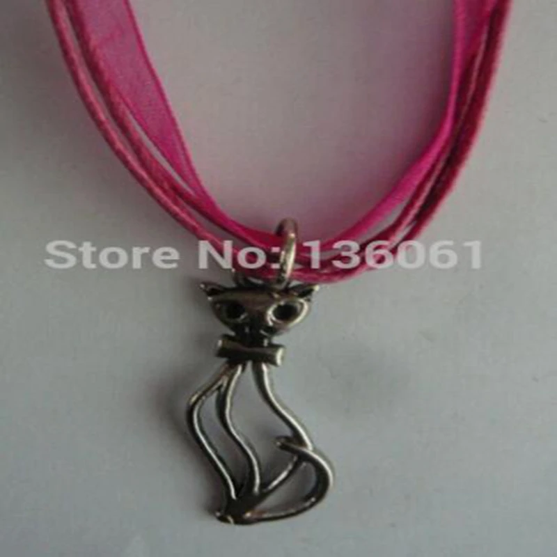 Винтажное серебряное ожерелье с кошкой бейсболка подвески из органзы массивное