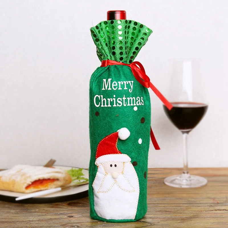 Рождество крышка для бутылки с красным вином уникальный Рождественская бутылка