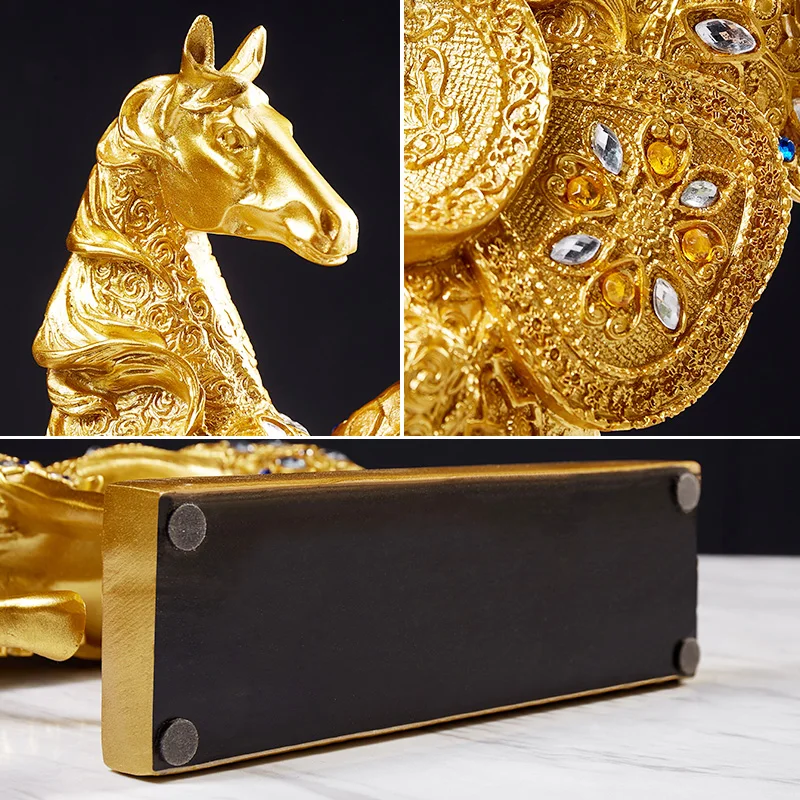 

Chinese Feng Shui Golden Animal Wealth Prosperity Figurine Home Decoration Accessories Modern Elephant Statue Office Decoration