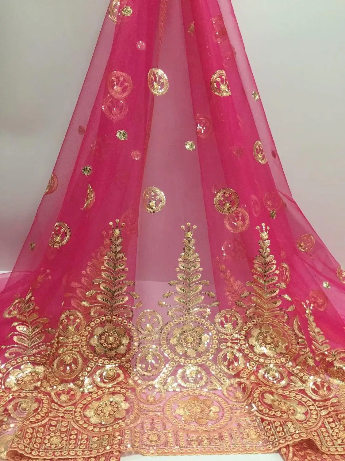 Высококачественное Сетчатое Тюлевое кружево с блестками новые индийские