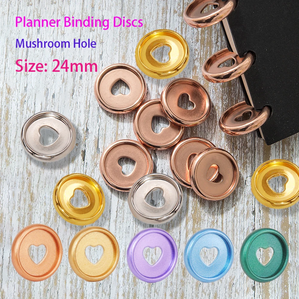 36pcs 24mm Binder Rings for Notebook Plastic Mushroom Rings Binding Discs Planner Binder Discs Notebook Discs Binding Supplies