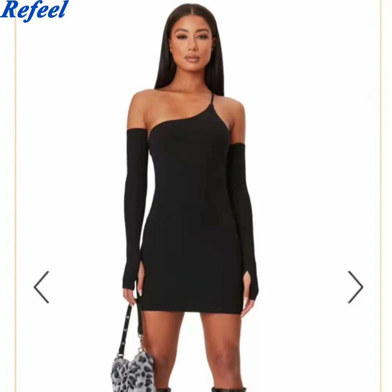 

Соблазнительное облегающее клубвечерние нее платье, женское однотонное эластичное облегающее летнее короткое платье на одно плечо 2021, эле...