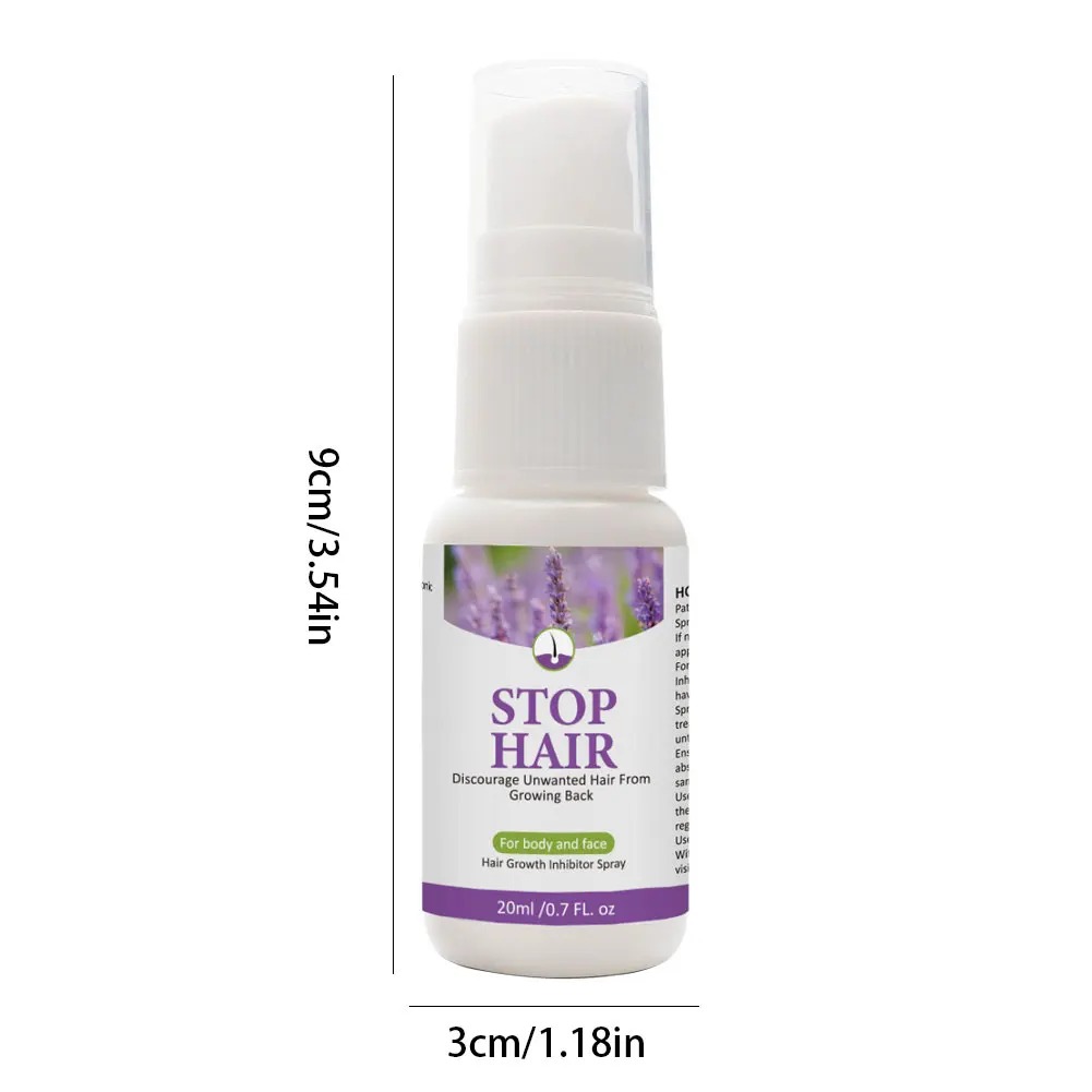 

Women Men Hair Growth Removal Inhibitor Spray Beard Bikini Intimate Legs Body Armpit Painless Hair Growth Inhibitor 20ML