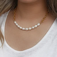 2021 vintage simple multi pearl stitching necklace fashion personality bohemia 14k gold plated jewelry gift