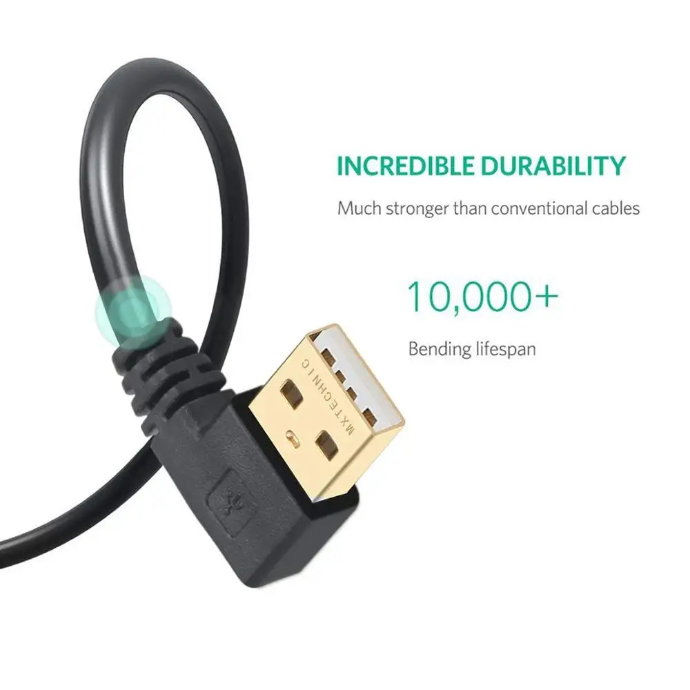 Короткий USB 2 0 кабель типа A папа к Mini B зарядный двойной 90 градусов правый угол 5 Pin