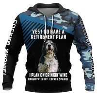 cocker spaniel dog hoodie for men 3d printed unisex springautumn casual pullover loose hooded streetwear dropshipping