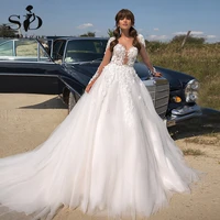 sodigne princess women wedding dresses illusion a line lace applique long sleeve bridal dress boho wedding gown for bride