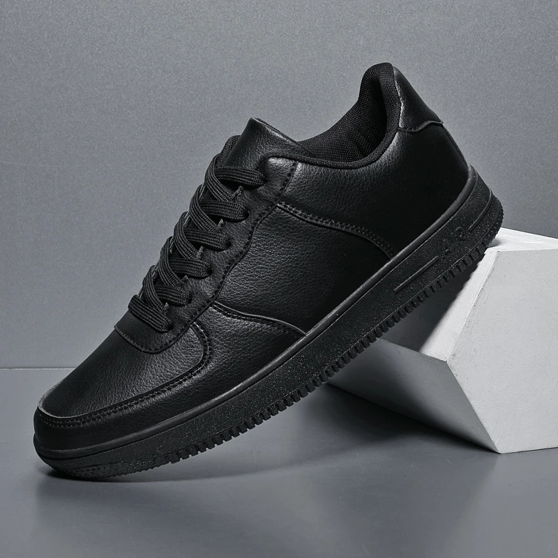 

Lightweight Breathable Leather Men Shoes Fashion White Casual Shoes Man Black Zapatillas Hombre Size 49 Mens Sneakers Casual