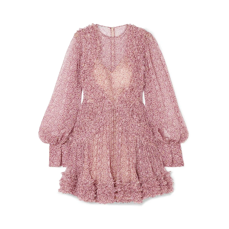 Женское платье с принтом TWOTWINSTYLE Летнее мини-платье круглым вырезом