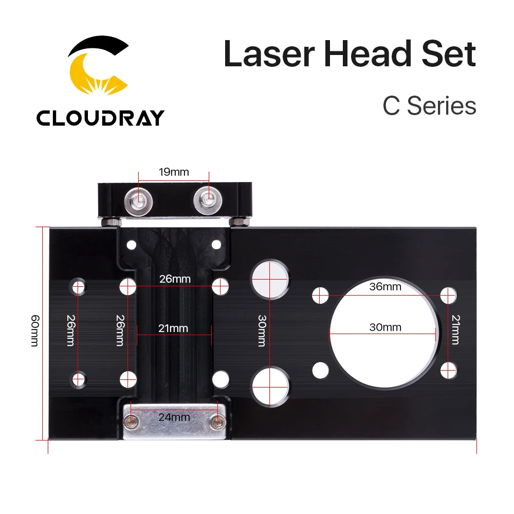 Лазерная головка Cloudray CO2 набор линз D18 FL38.1 D20FL50.8/63 5/101 6 мм встроенное крепление