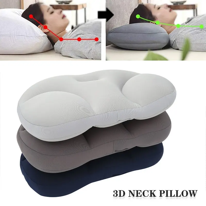 3D Neck Pillow Creative Neck Head Rest Deep Sleep Air Cushion Pressure Relief Pillows Washable Pillowcase Home Textile Recovery