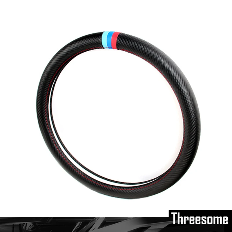

SRXTZM 38cm Car Steering Wheel Cover Carbon Fiber Protection For BMW X1 X3 X5 X6 E36 E39 E46 E30 E60 E90 F30 320i 325i 330i